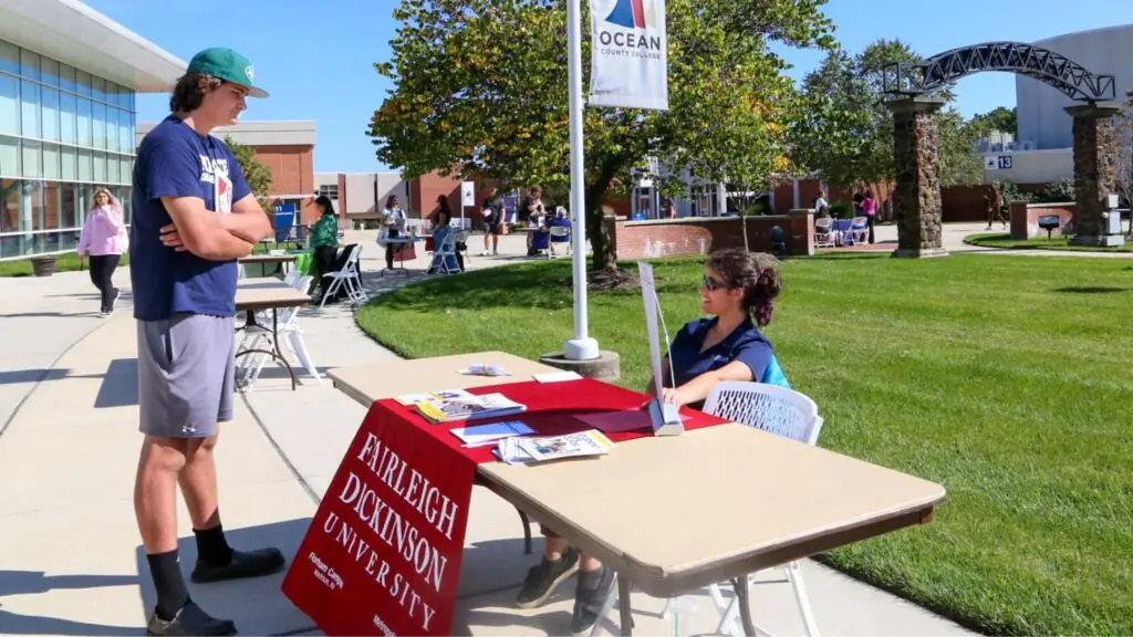 Students meet with 4-year college representative during the College Fair.