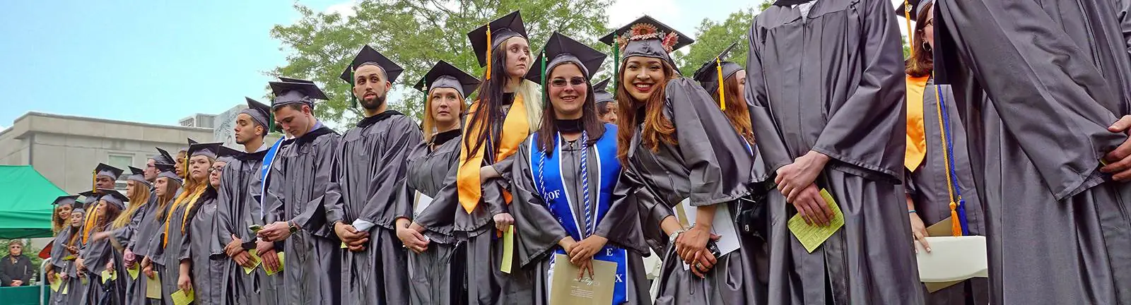 students in cap and gown